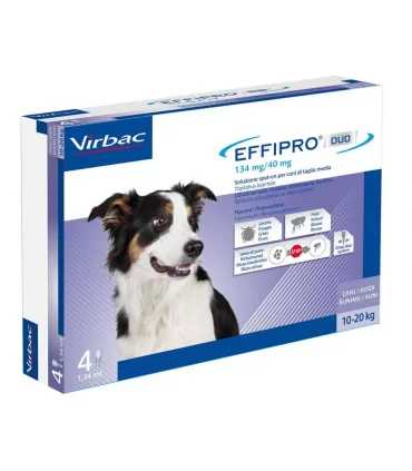 Effipro duo cane spot-on 134 mg 10-20 kg 4 pipette