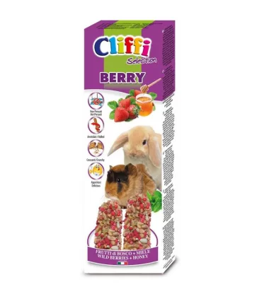 Cliffi sticks conigli - cavie "berry" 110 gr