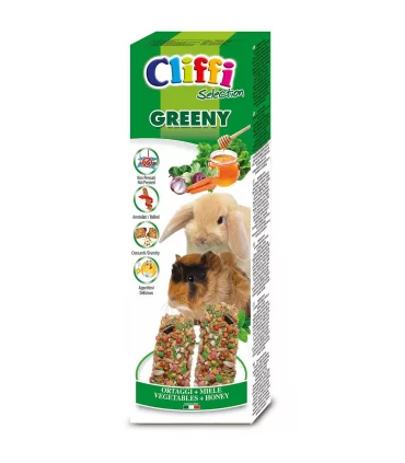 Cliffi sticks conigli - cavie con ortaggi e miele "greeny" 110 gr