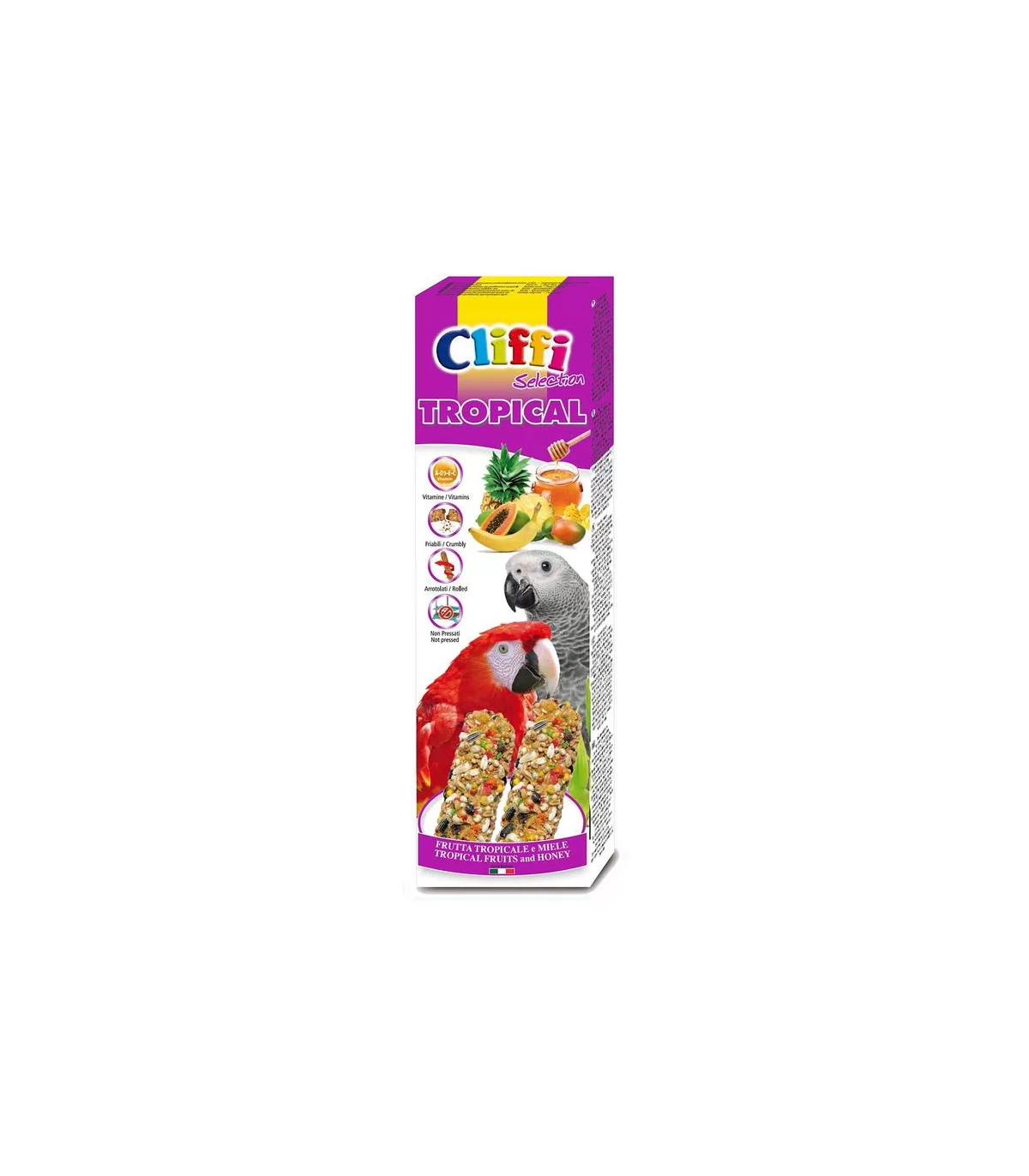 Cliffi sticks pappagalli con frutta tropicale e miele tropical 150 gr