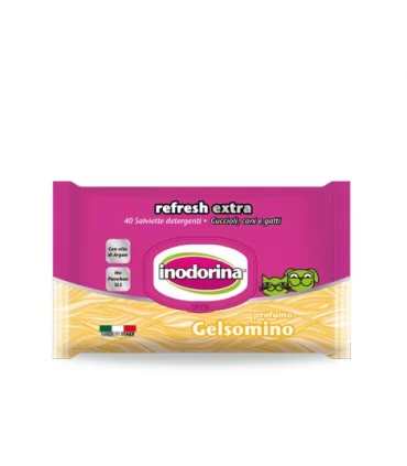 Inodorina refresh extra salviette al gelsomino con olio di argan