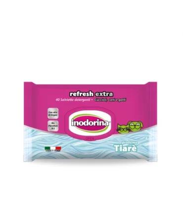 Inodorina refresh extra salviette ai fiori di tiare con olio di argan