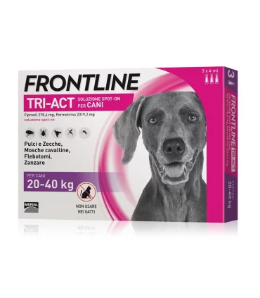 Frontline tri-act cani grandi 3 pipette 4 ml 20-40 kg