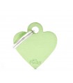 My family medaglietta cane green small heart