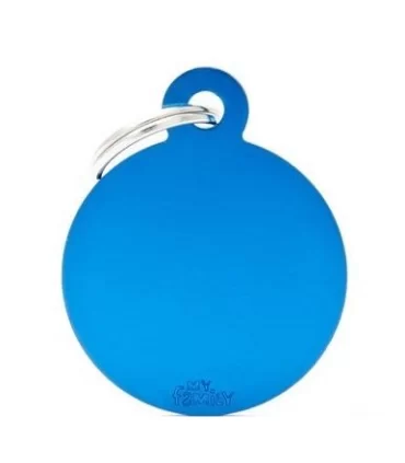 My family medaglietta cane light blue big circle