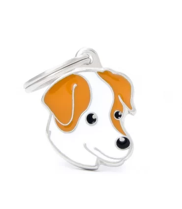 My family medaglietta cane white and brown jack russel