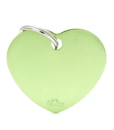 My family medaglietta cane green big heart