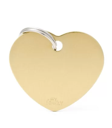 My family medaglietta cane golden big heart