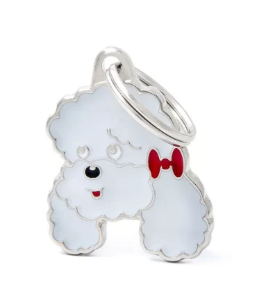 My family medaglietta cane grey poodle