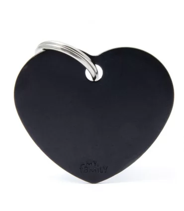 My family medaglietta cane black big heart