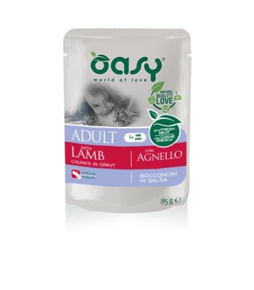 Oasy gatto wet bustina bocconcini agnello 85 gr