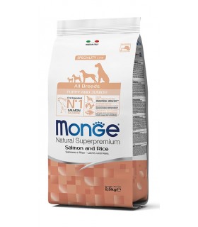 Monge cane puppy & junior all breeds salmone e riso 800 gr