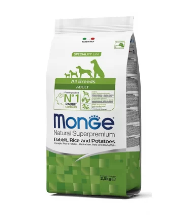 Monge cane adult all breeds coniglio riso e patate 12 kg