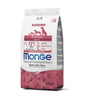 Monge cane adult all breeds monoproteico manzo e riso 2,5 kg