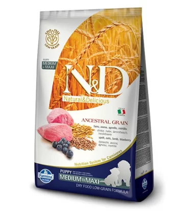 Farmina n&d ancestral grain cane puppy medio maxi farro avena agnello e mirtillo 2,5 kg