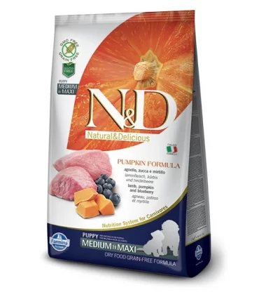 Farmina n&d pumpkin grain free puppy medio agnello zucca e mirtillo 2,5 kg