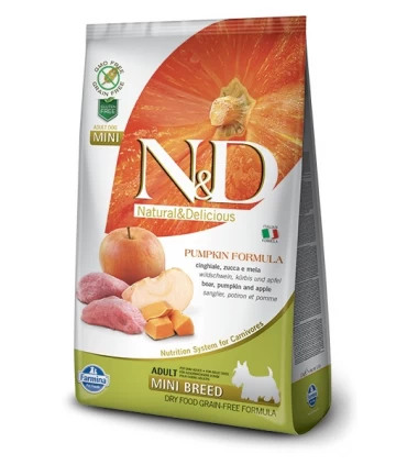 Farmina n&d pumpkin grain free adult mini cinghiale zucca e mela 2,5 kg