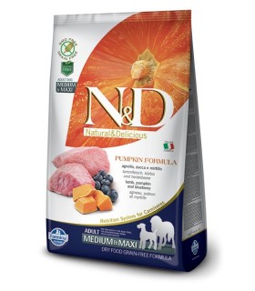 Farmina n&d pumpkin grain free adult medio maxi agnello zucca e mirtillo 12 kg