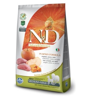 Farmina n&d pumpkin grain free adult medio maxi cinghiale zucca e mela 12 kg