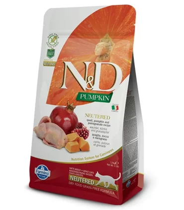 Farmina n&d pumpkin gatto neutered quaglia zucca e melograno 1,5 kg