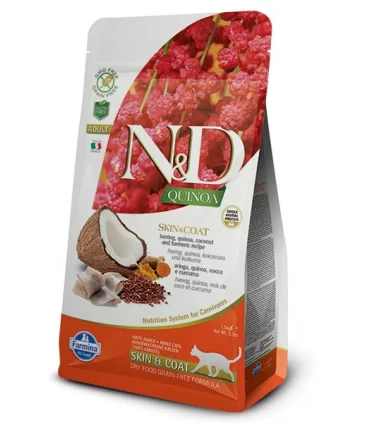 Farmina n&d quinoa gatto skin&coat aringhe 1,5 kg