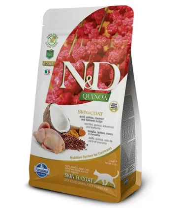 Farmina n&d quinoa gatto skin&coat quaglia 300 gr