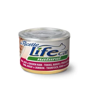 Life cat natural tonno manzo e prosciutto di pollo 150 gr