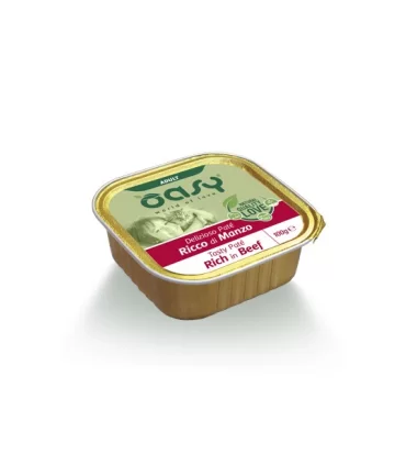 Oasy gatto adult pate ricco di manzo 100 gr