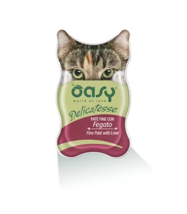 Oasy gatto delicatesse pate con fegato vaschetta 85 gr