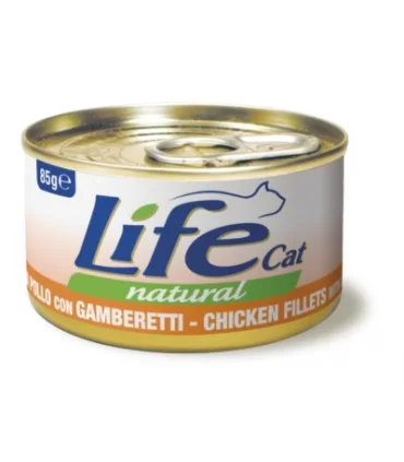 Life cat natural filetti di pollo con gamberetti 85 gr
