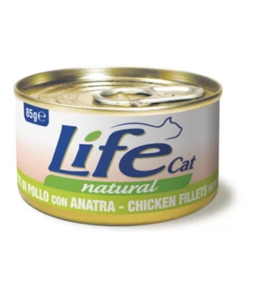 Life cat natural filetti di pollo con anatra 85 gr