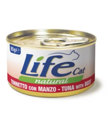 Life cat natural tonnetto con manzo 85 gr