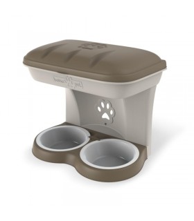 Bama pet ciotola food stand tortora