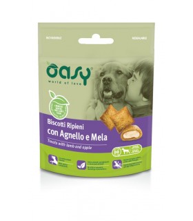 Oasy snack cane biscotti ripieni con agnello e mela 70 gr
