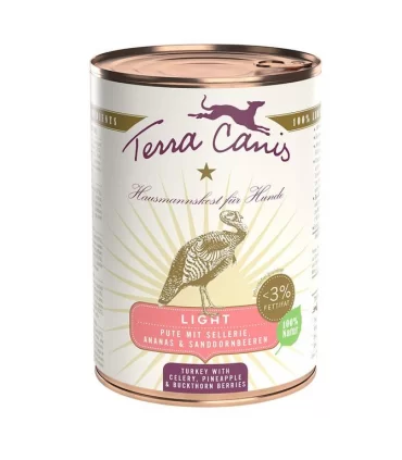 Terra canis light tacchino con sedano, ananas e bacche di olivello spinoso 400 gr