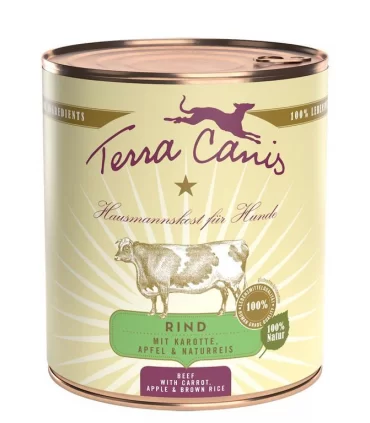Terra canis classic manzo con carote, mela e riso integrale 800 gr