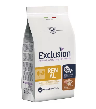 Exclusion diet formula renal maiale e riso small breed 2 kg