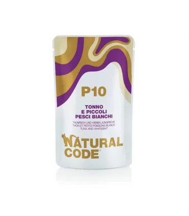 Natural code P10 gatto tonno e piccoli pesci bianchi 70 gr