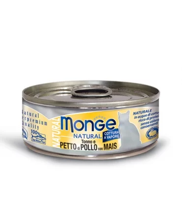 Monge gatto natural tonno e petto di pollo con mais 80 gr