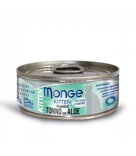 Monge gatto kitten pezzetti di tonno bonito con aloe in gelatina 80 gr