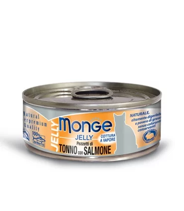 Monge gatto jelly pezzetti di tonno bonito con salmone 80 gr