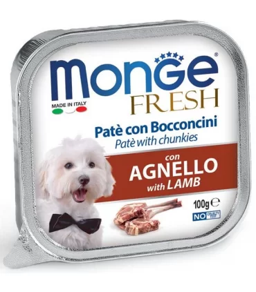 Monge cane fresh pate e bocconcini con agnello 100 gr