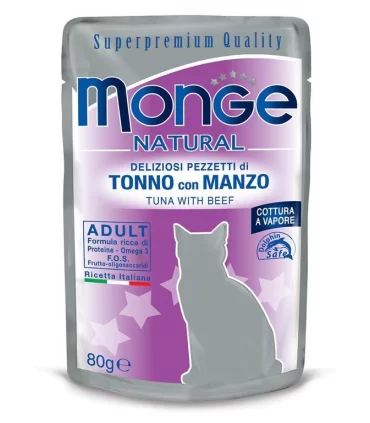 Monge gatto adult tonno con manzo bustina 80 gr