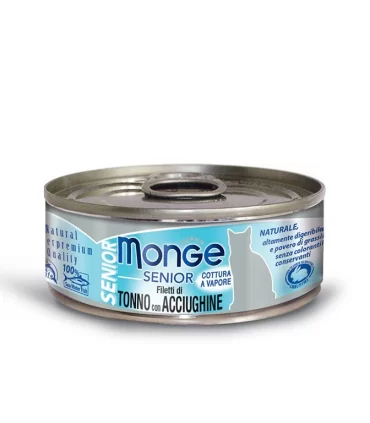 Monge gatto senior filetti di tonno con acciughine 80 gr