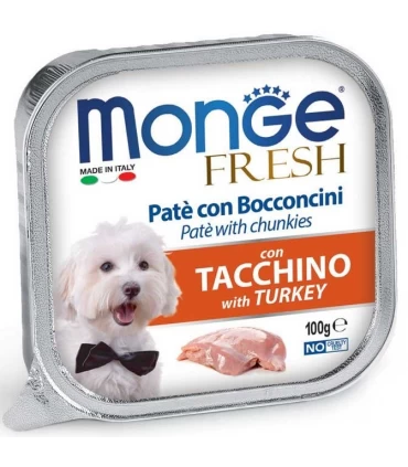 Monge cane fresh pate e bocconcini con tacchino 100 gr