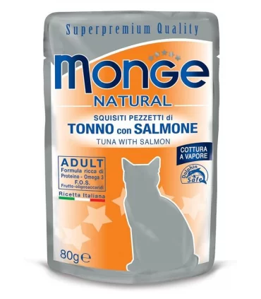 Monge gatto adult tonno con salmone bustina 80 gr