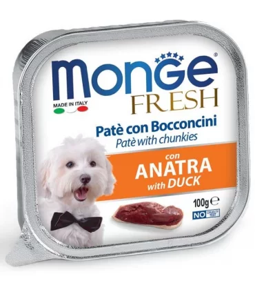 Monge cane fresh pate e bocconcini con anatra 100 gr