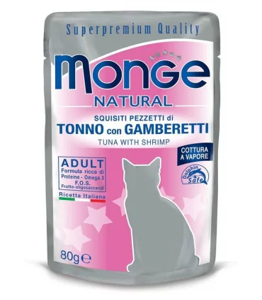 Monge gatto adult tonno con gamberetti bustina 80 gr