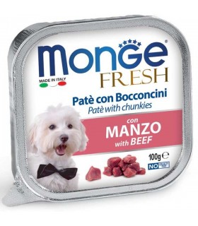 Monge cane fresh pate e bocconcini con manzo 100 gr