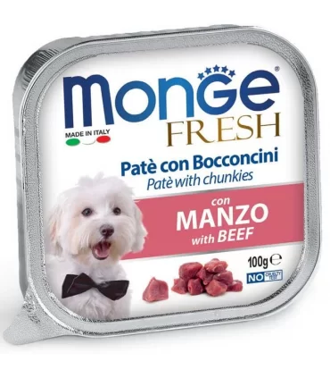 Monge cane fresh pate e bocconcini con manzo 100 gr